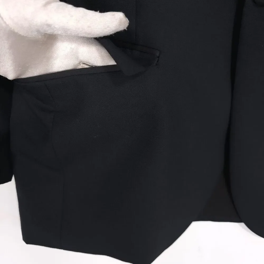 PIERRE BALMAIN Tuxedo Blazer Black Wool Satin Lapel 40R MADE IN USA‎